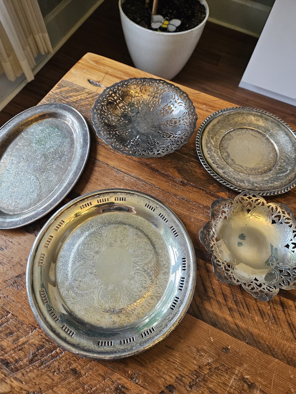 Vintage Silver Plated Trays (lot of 5)
